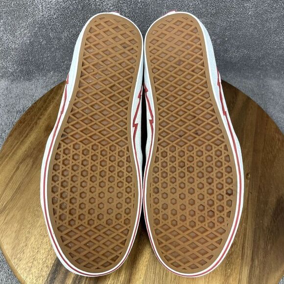 Vans Sk8-Hi Bolt Black Red Suede Canvas Skate Shoes Hi Top Sneaker Men's Size 8 - Picture 6 of 8